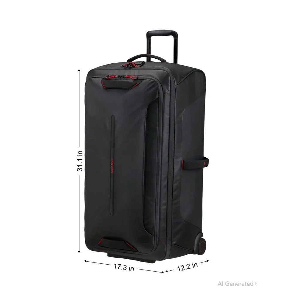 Samsonite 🔥✈️ECODIVER LARGE WHEELED DUFFEL Black Rolling Bag Telescopic Handle